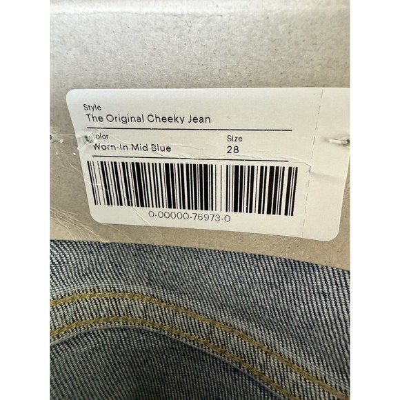 Everlane The Original Cheeky High Rise Straight Leg Jeans Worn In Mid Blue Sz 28 - Picture 12 of 12